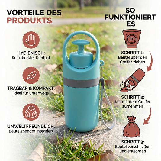 Kotgreifarm mit Kotbeutelhalter – Hygienische Hilfe für Spaziergänge mit Hund
