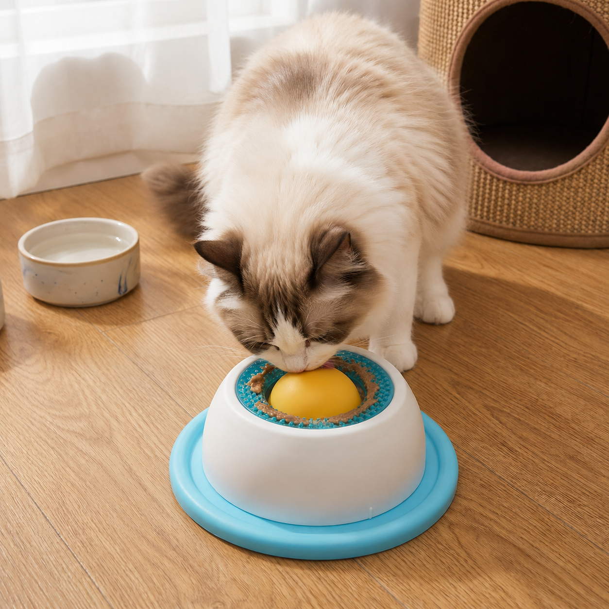Interaktiver Leckspielzeug Snackteller für Katzen – Beschäftigung & langsameres Fressen