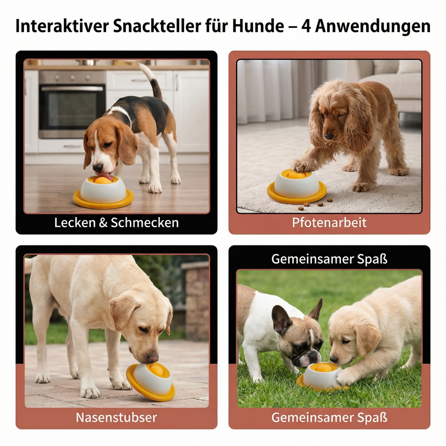 Interaktiver Leckspielzeug Snackteller für Hunde – Slow Feeding & Beschäftigung