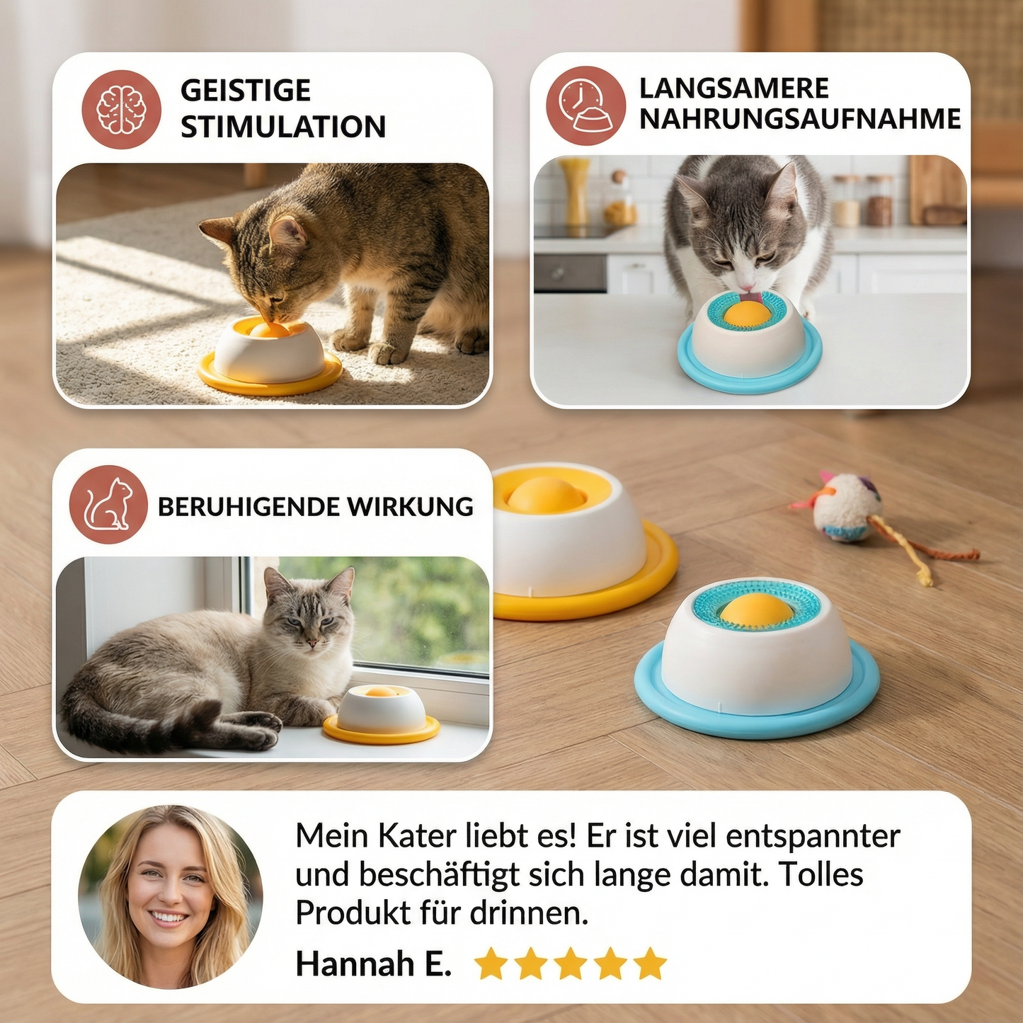 Interaktiver Leckspielzeug Snackteller für Katzen – Beschäftigung & langsameres Fressen