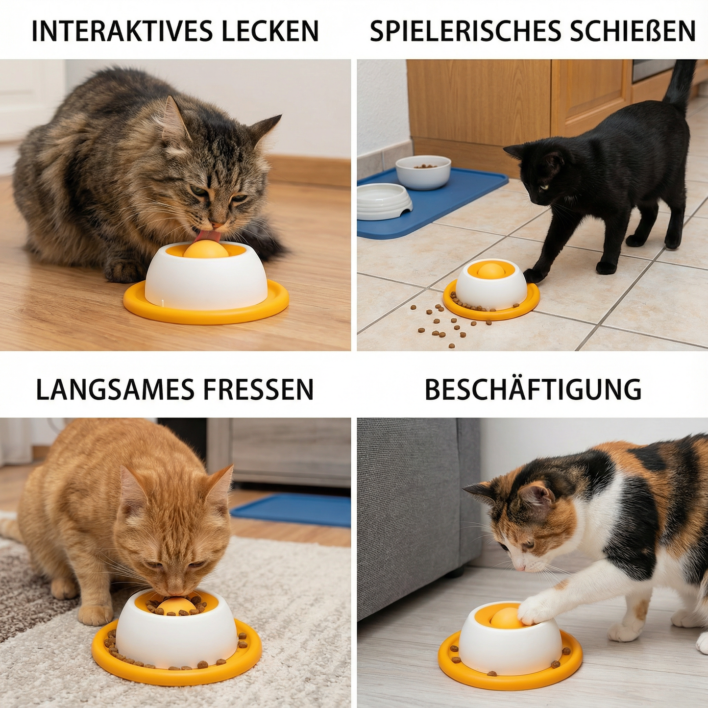 Interaktiver Leckspielzeug Snackteller für Katzen – Beschäftigung & langsameres Fressen